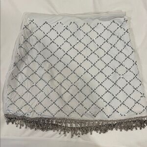 Beach Riot White and Silver Mini Skirt